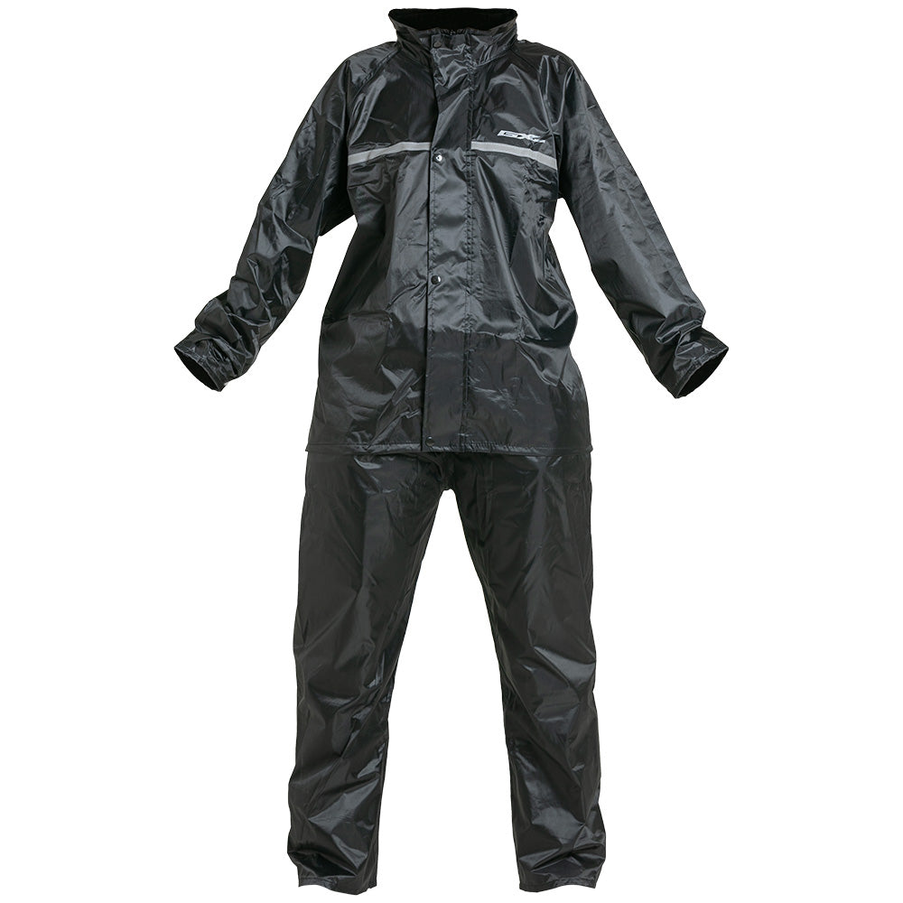Impermeable pantalón y chaqueta con reflectivo Negro GX Motor