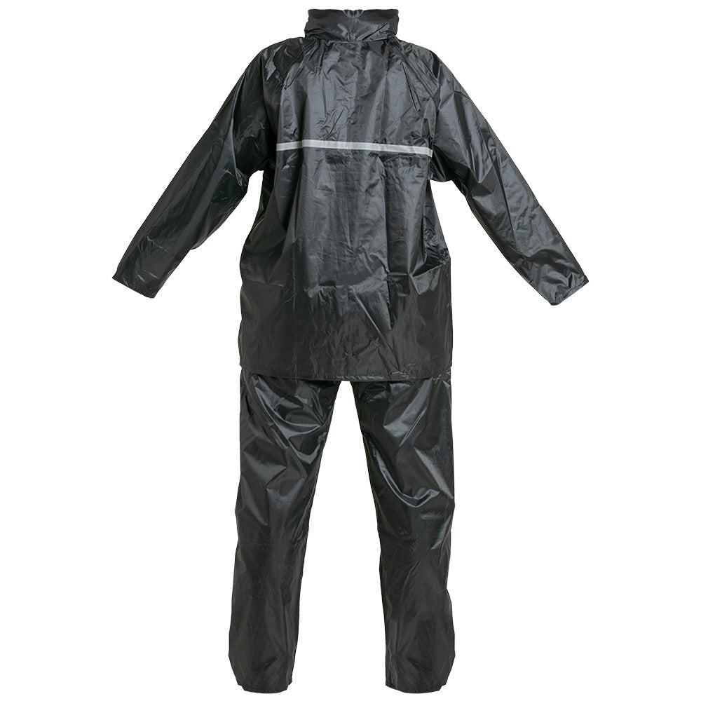 Impermeable pantalón y chaqueta con reflectivo Negro GX Motor